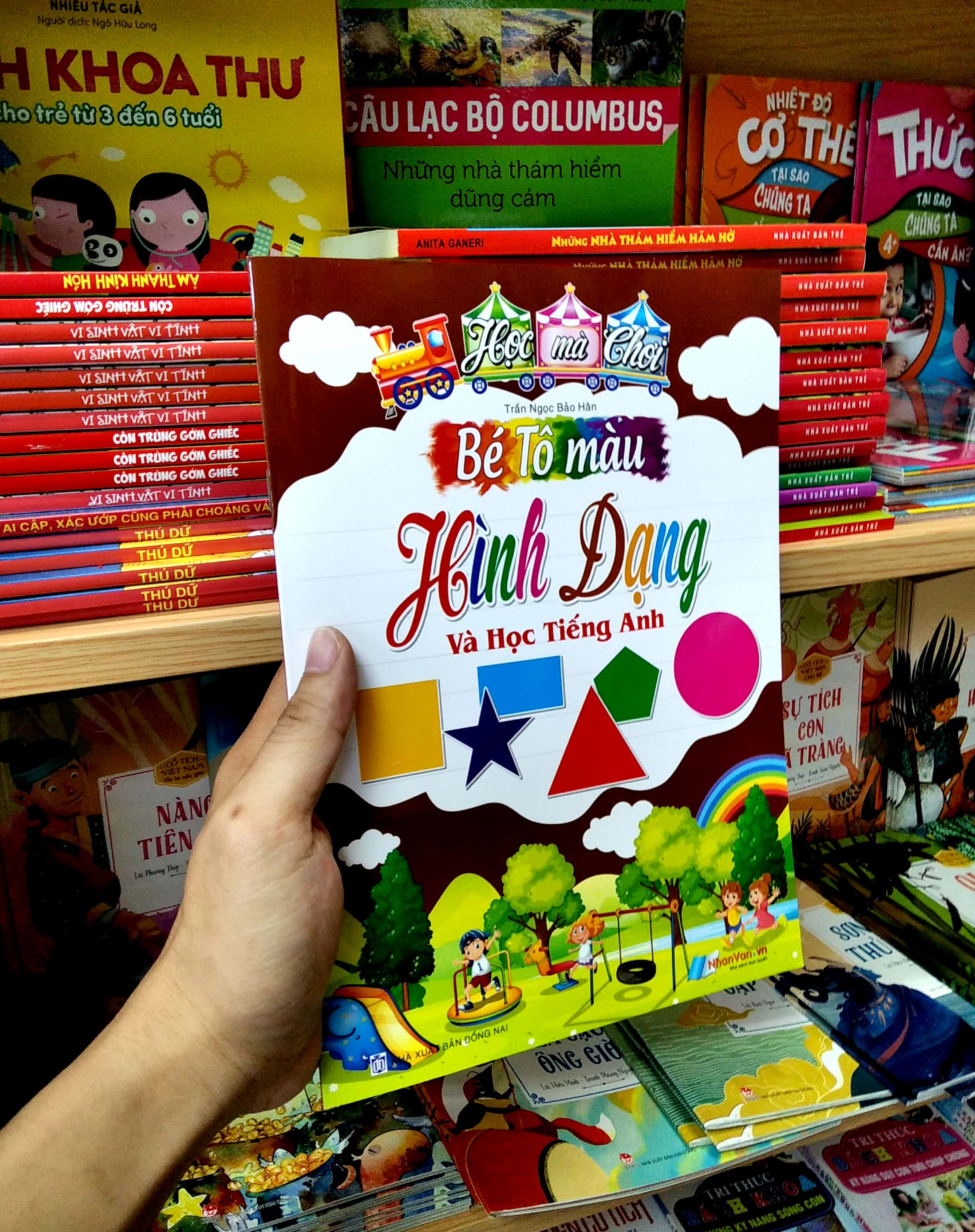 bé tô màu hình dạng và học tiếng anh​ - Ảnh 7