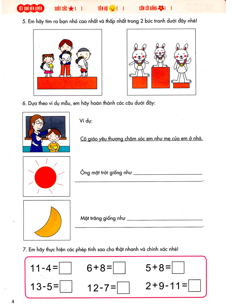 bé vào lớp 1 - đề thi thử vào lớp 1 - Ảnh 6