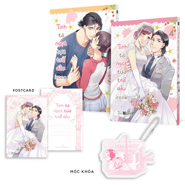 Bộ Bộ Manga - Tình Ta Ngọt Tựa Trái Dâu - Tập 3 + Tập 4 (Bộ 2 Tập) - Bản Đặc Biệt - Tặng Kèm Postcard + Móc Khóa