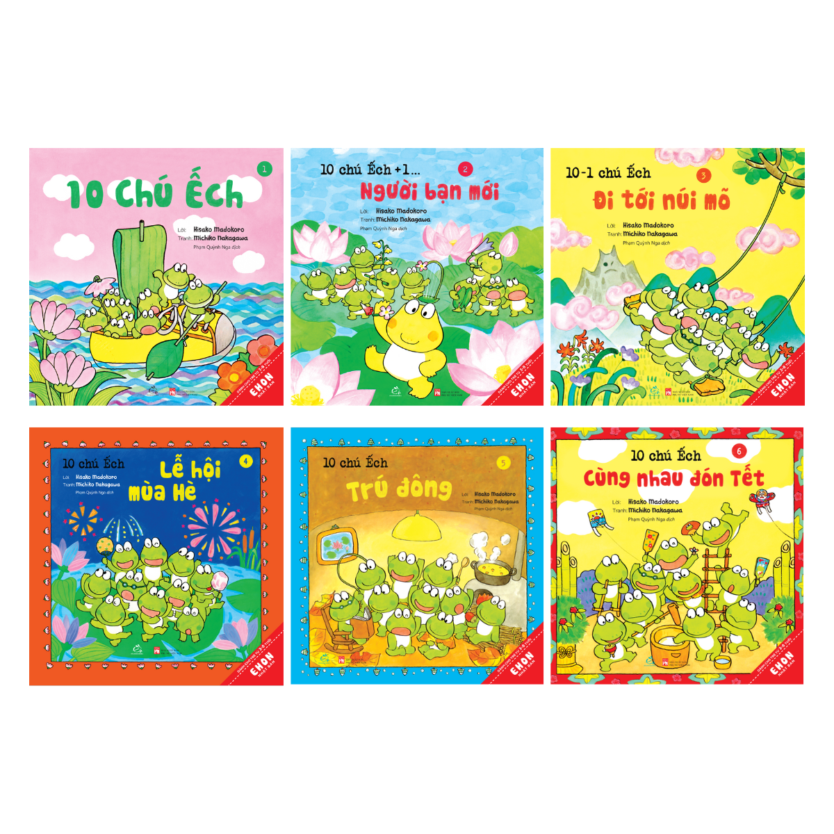 Bộ
						
										
										Bộ Sách Ehon Nhật Bản - 10 Chú Ếch - Phần 1 - Tập 1-6 (Bộ 6 Cuốn) - Ảnh 2