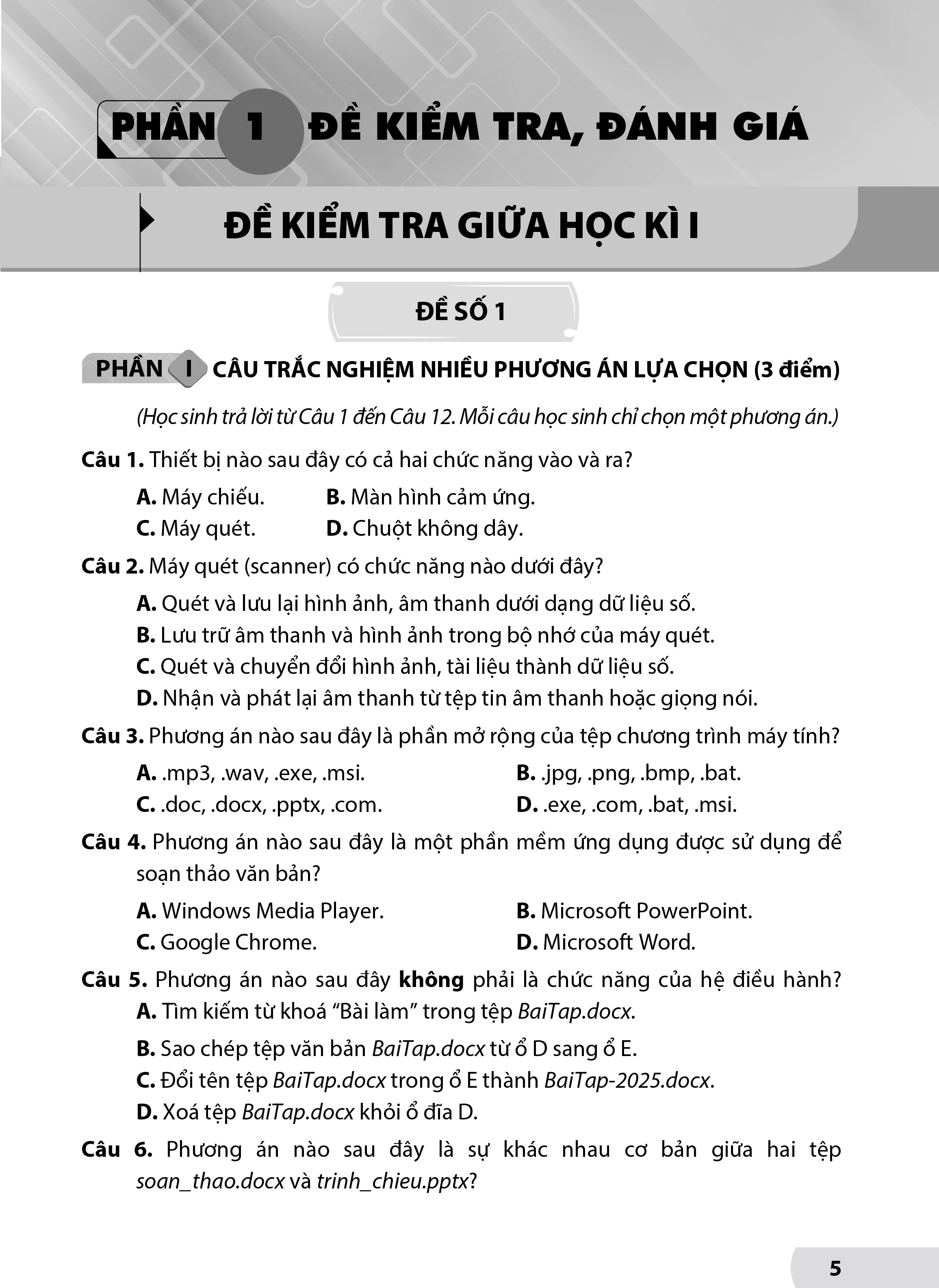 Bộ Đề Kiểm Tra, Đánh Giá Tin Học 7 - Ảnh 5