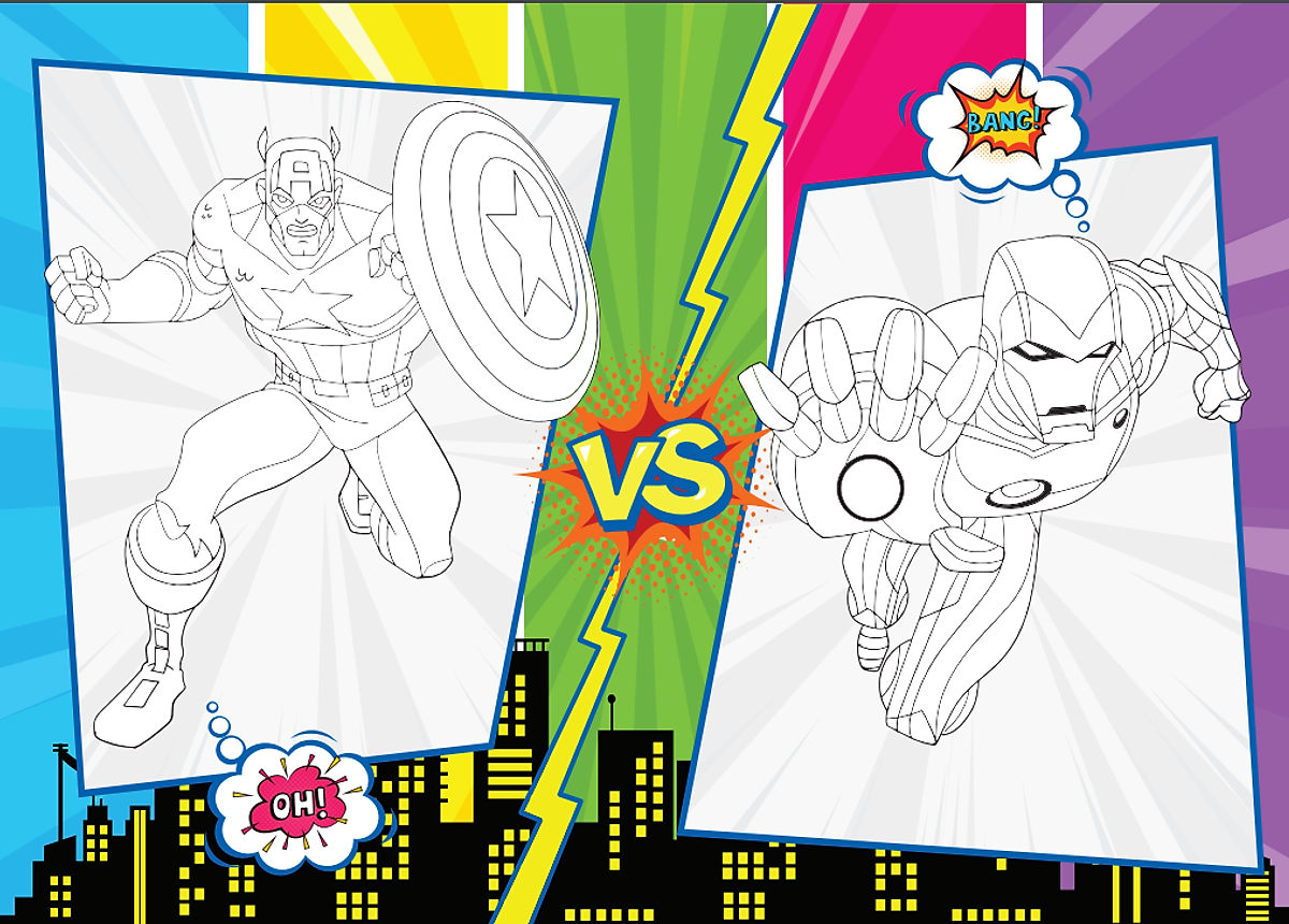 bộ tô màu rèn luyện iq eq cq - super heroes siêu anh hùng - tập 2 - tặng kèm sticker - Ảnh 4