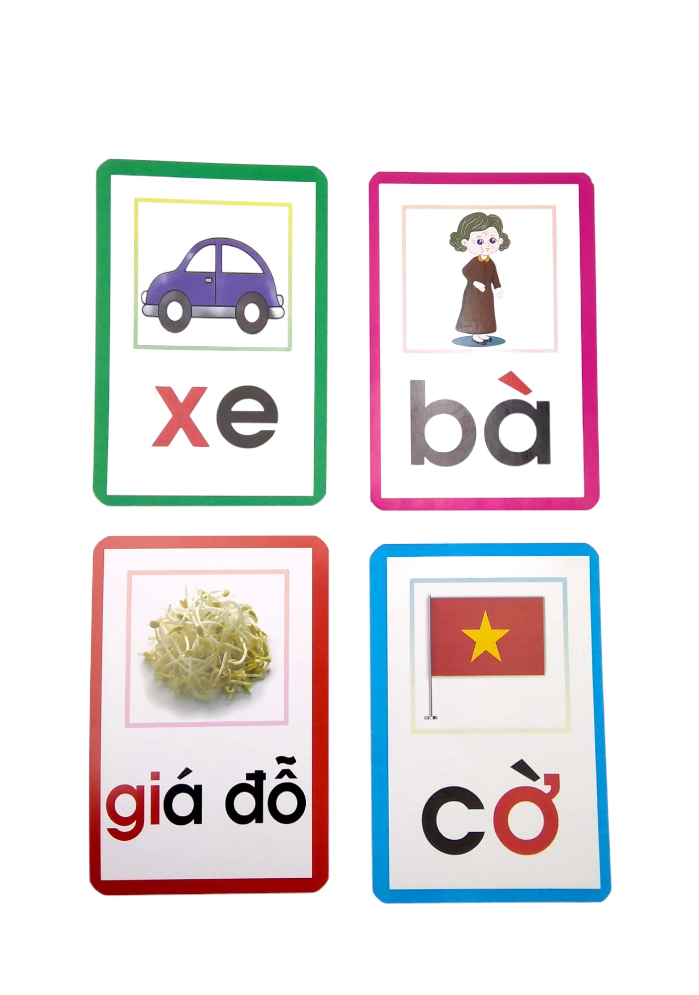 flashcard - bộ thẻ học ghép vần tiếng việt - chữ cái chữ ghép và dấu thanh (theo chuẩn chương trình giáo dục mới) - Ảnh 2