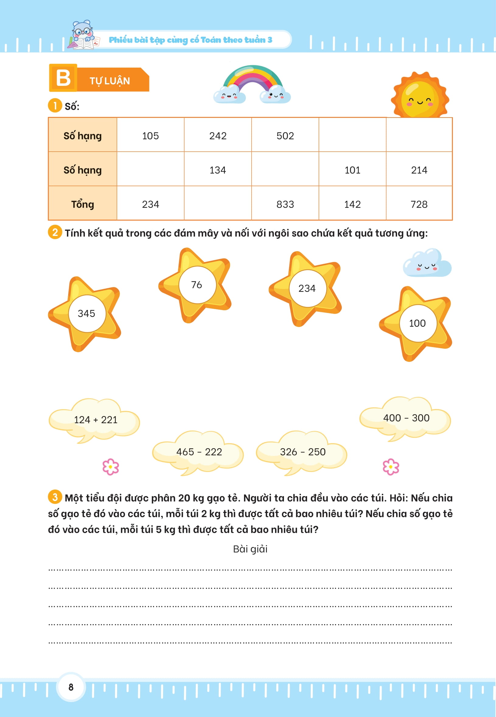 Bộ Phiếu Bài Tập Củng Cố Toán Theo Tuần 3 - Ảnh 16
