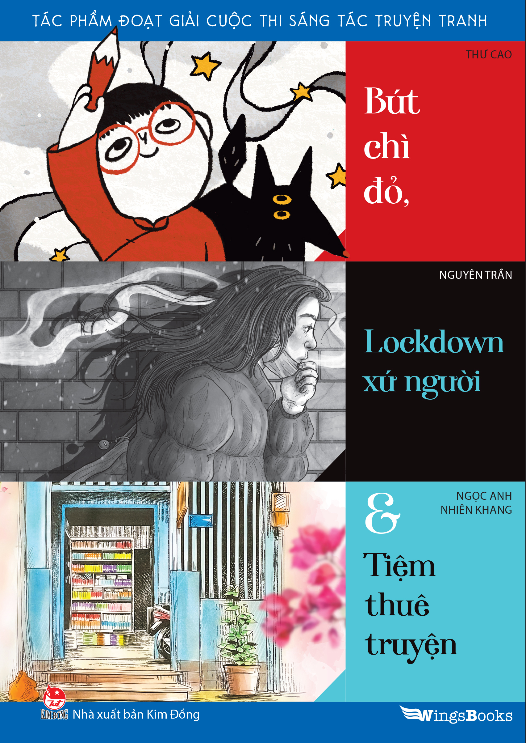 tác phẩm đoạt giải cuộc thi sáng tác truyện tranh - bút chì đỏ, lockdown xứ người và tiệm thuê truyện - tặng kèm postcard - Ảnh 3