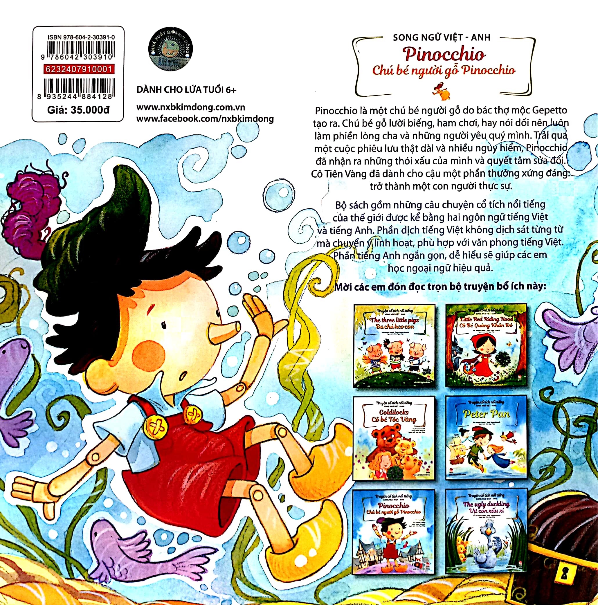 truyện cổ tích nổi tiếng (song ngữ việt anh) - pinocchio - chú bé người gỗ pinocchio (tái bản 2023) - Ảnh 6