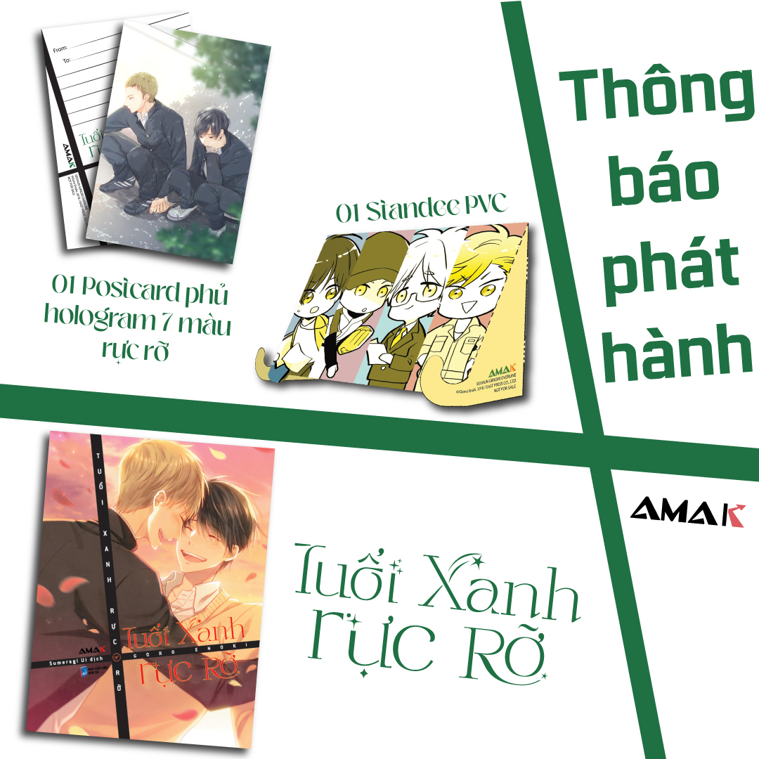 tuổi xanh rực rỡ - tặng kèm bìa áo + postcard cán hologram + standee chibi pvc - Ảnh 2